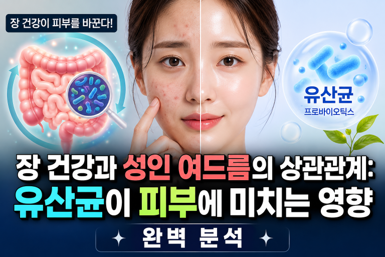 장 건강과 성인 여드름의 상관관계: 유산균이 피부에 미치는 영향 완벽 분석