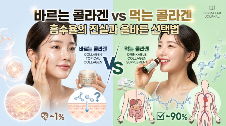 바르는 콜라겐 vs 먹는 콜라겐, 흡수율의 진실과 올바른 선택법