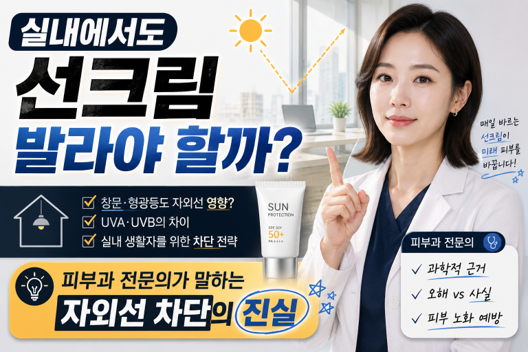 실내에서도 선크림 발라야 할까? 피부과 전문의가 말하는 자외선 차단의 진실