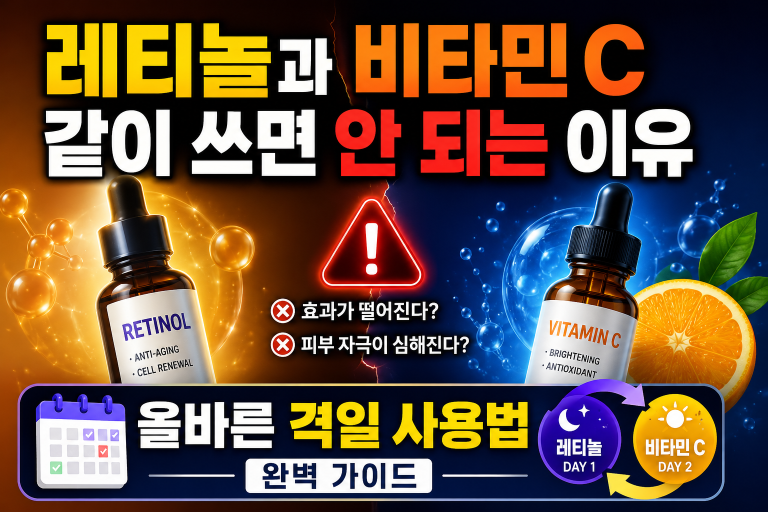 레티놀과 비타민 C, 같이 쓰면 안 되는 이유와 올바른 격일 사용법 완벽 가이드