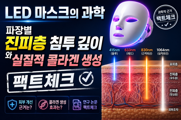 LED 마스크의 과학: 파장별 진피층 침투 깊이와 실질적 콜라겐 생성 팩트체크